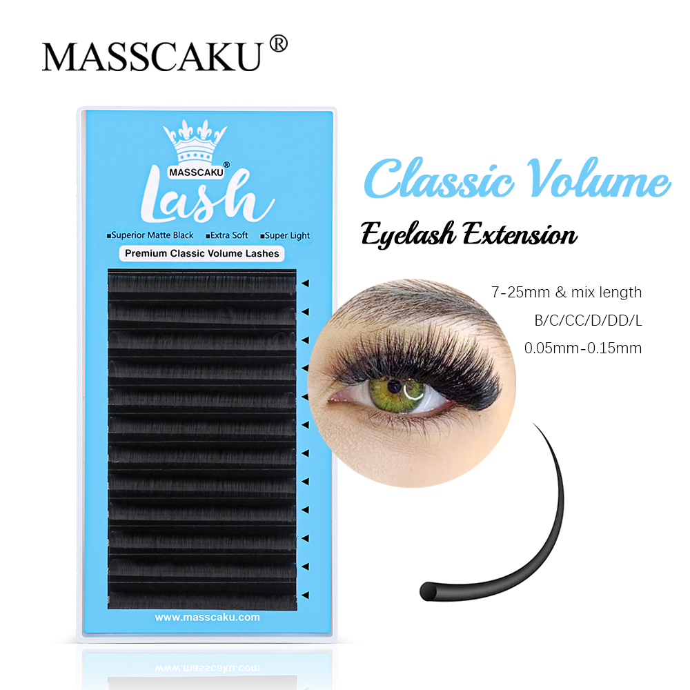 Eyelash Extension Russian - MASSCAKU 0.05/0.07/0.10/0.15mm klasyczne regularne przedłużanie rzęs
